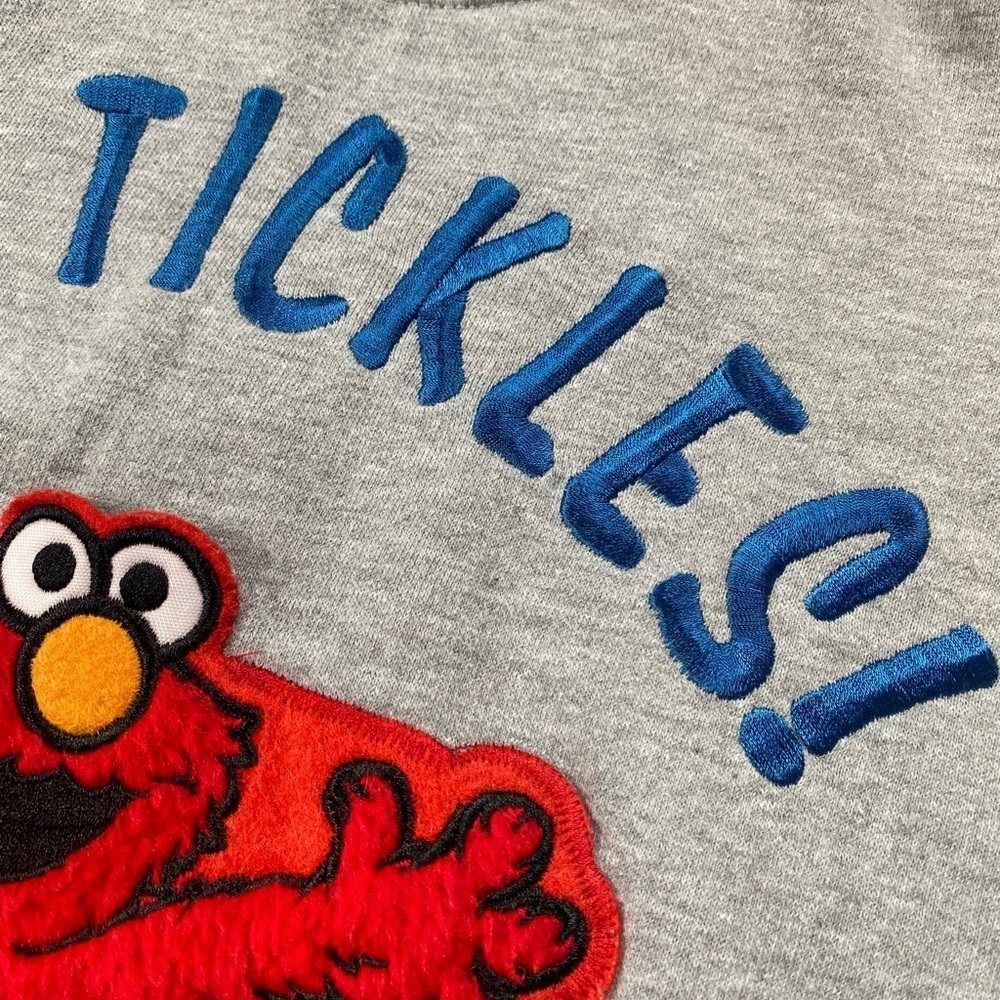 Vintage 90s That Tickles Sesame Street Elmo Crew Neck Sweatshirt Size Large - Picture 5 of 8